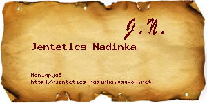 Jentetics Nadinka névjegykártya